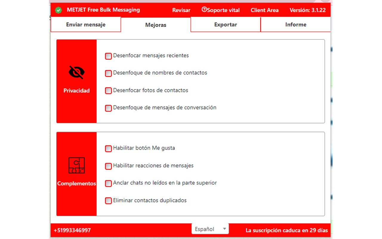 METJET Free Bulk Messaging - 截图 3