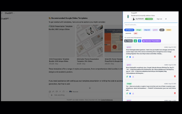 ThinkGPT:Universal LLM Bookmark Manager-ChatGPT,Gemini & More - 截图 2