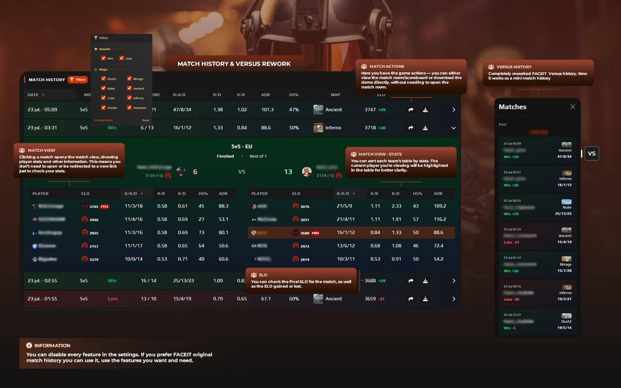 Tapit - Level up your Faceit experience - 截图 1