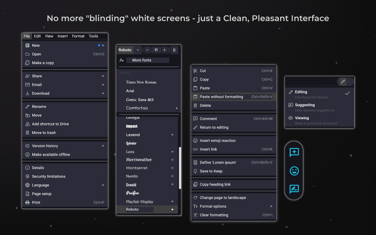 Google Docs Dark Mode - 截图 4