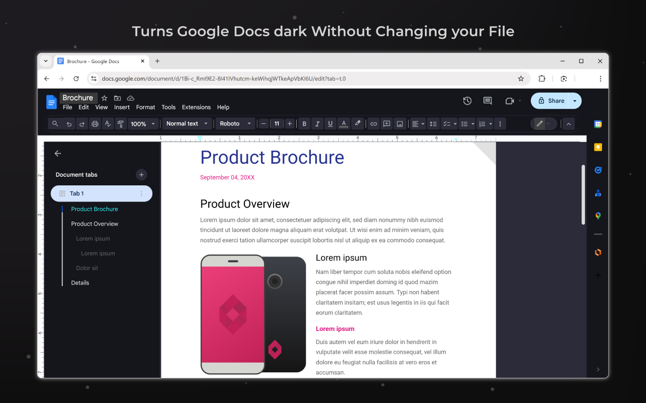Google Docs Dark Mode - 截图 5