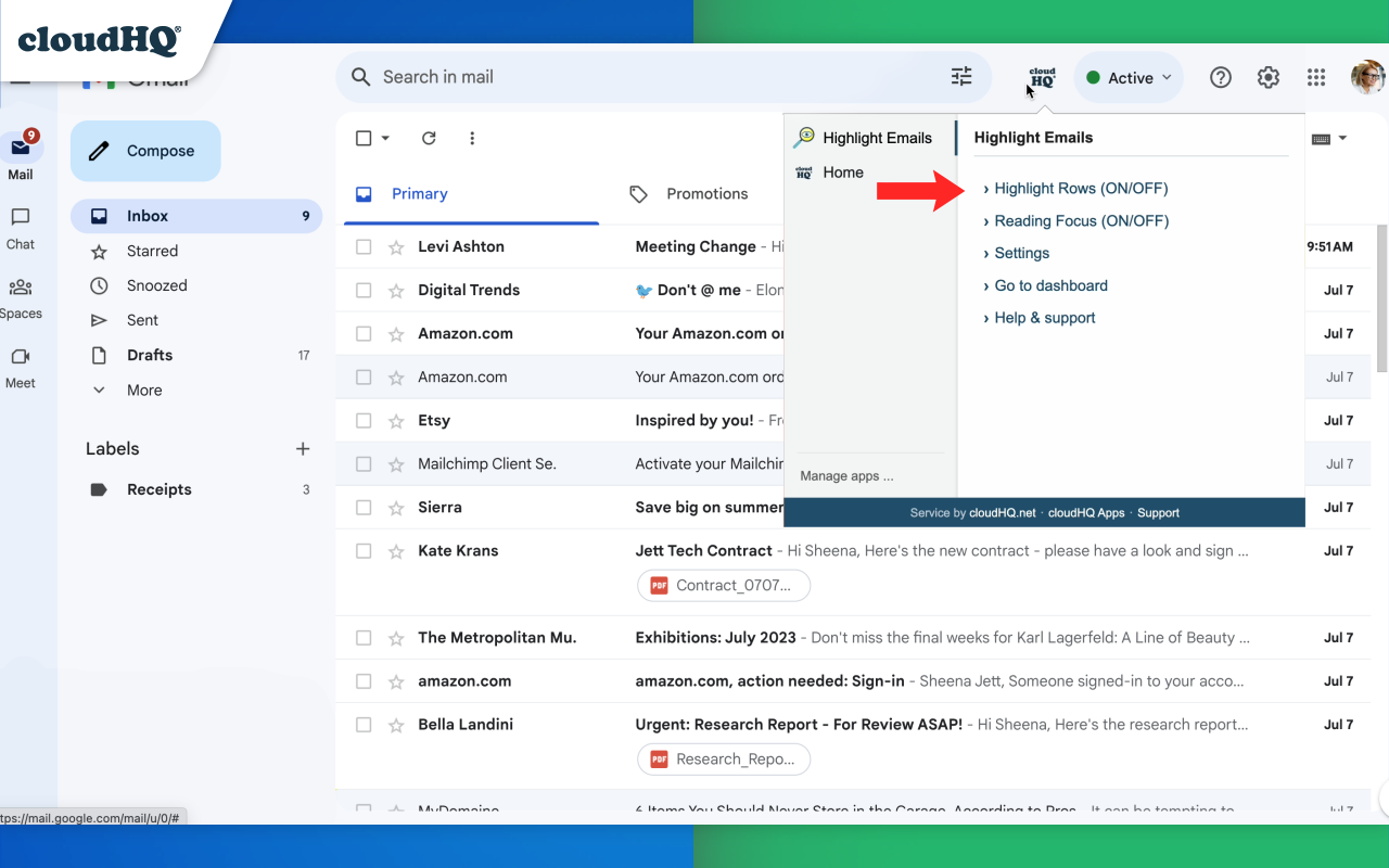 Highlight Emails in Gmail by cloudHQ - 截图 5