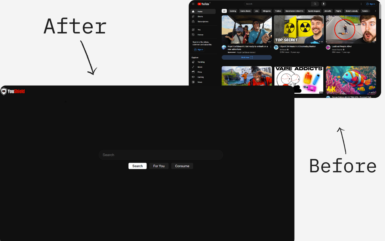 YouShield - Remove YouTube Recommendations - 截图 2