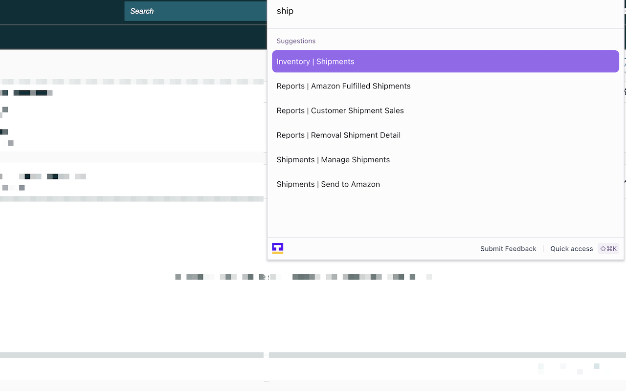 TrueOps Amazon Seller Central Command Bar - 截图 1