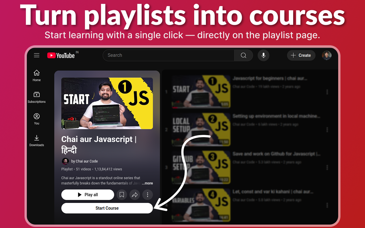 TrackMyCourse: YouTube Playlist Progress Tracker - 截图 5