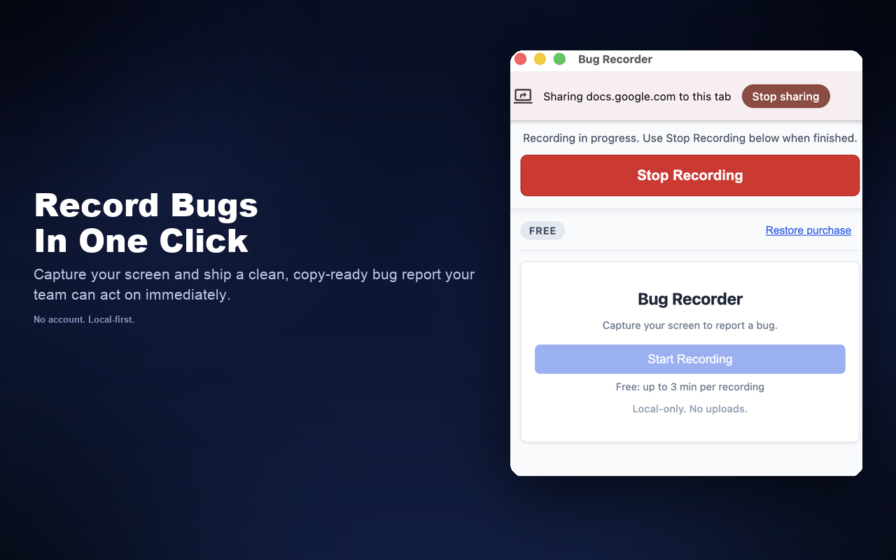 Screen Recorder – Auto Bug Reports - 截图 5