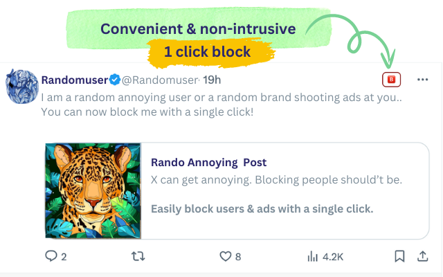 Block button for X(Twitter) - 截图 2