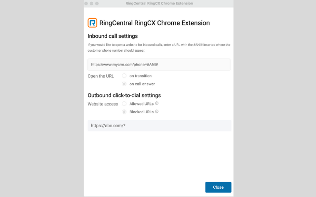 RingCentral RingCX Chrome Extension - 截图 4