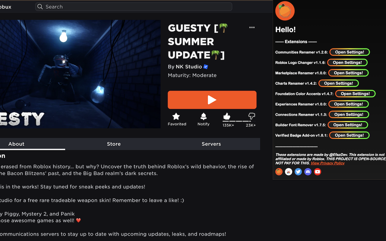 Efaz's Roblox Extension - 截图 3