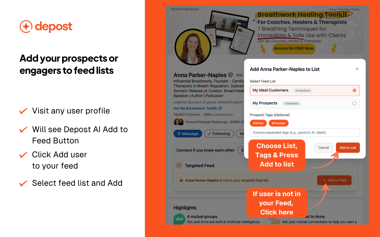 LinkedIn Targeted Feed, Engage & Follow-Ups | Depost AI - 截图 3