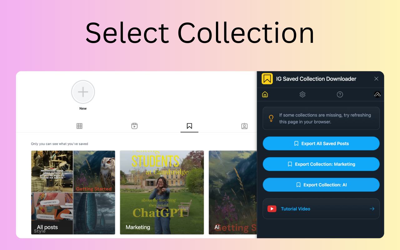 Instagram Saved Collection Downloader - 截图 3