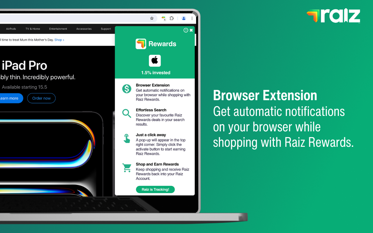 Raiz Rewards Browser Extension - 截图 1