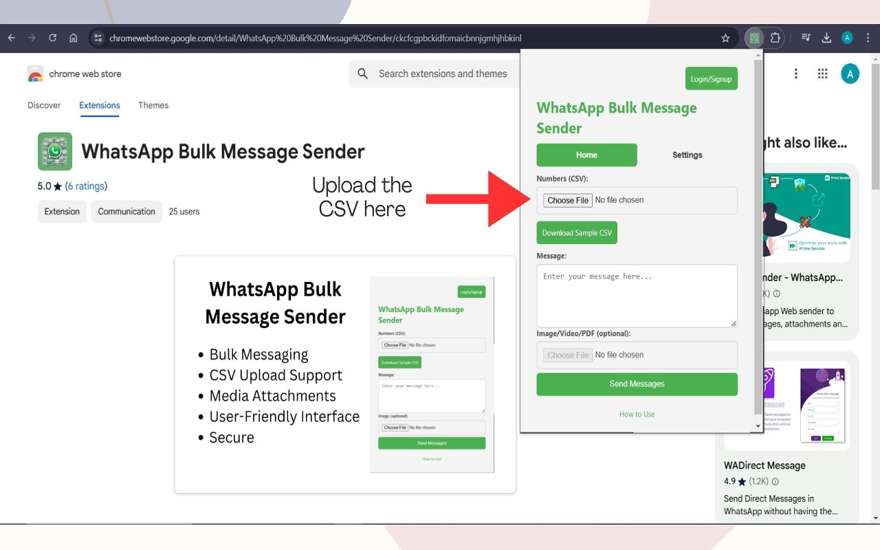 WhatsApp Bulk Message Sender - 截图 2