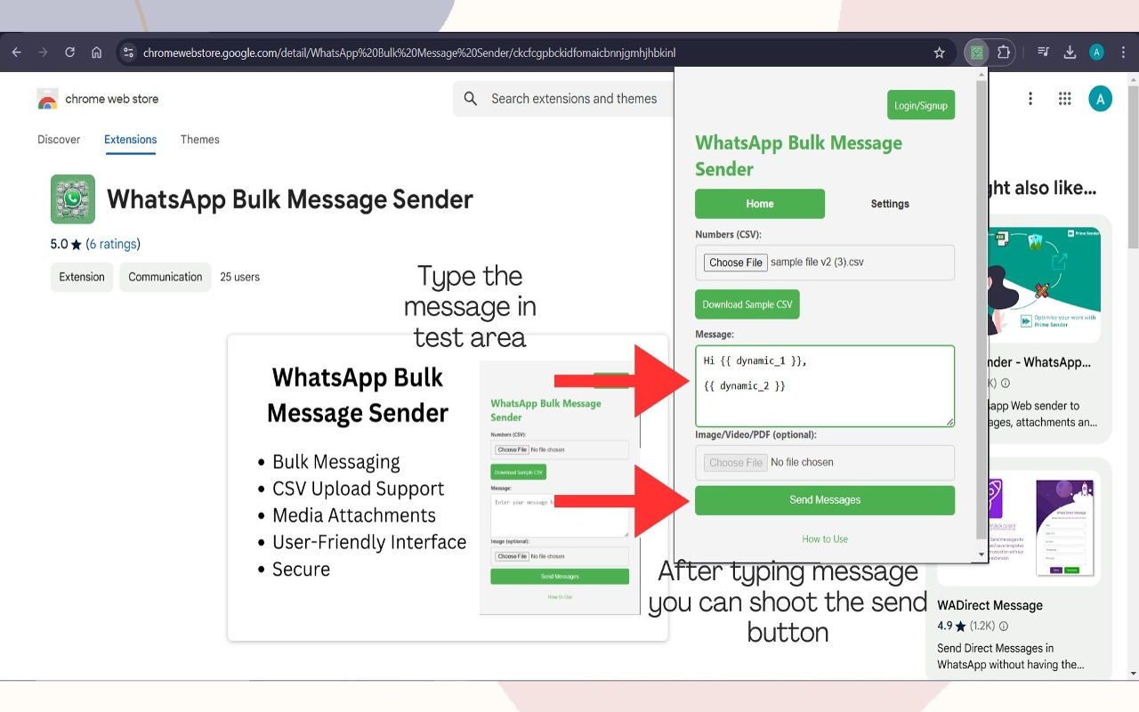 WhatsApp Bulk Message Sender - 截图 4