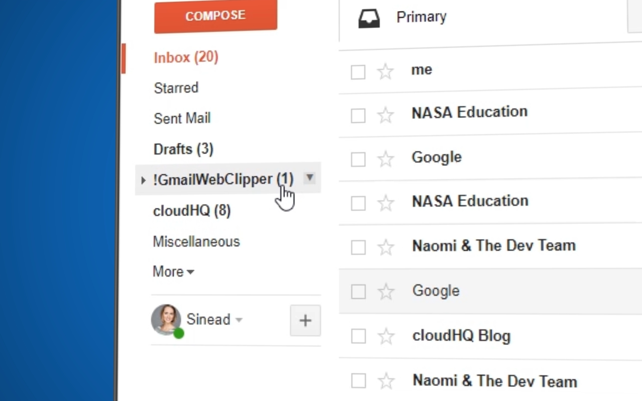 Gmail Web Clipper by cloudHQ - 截图 4
