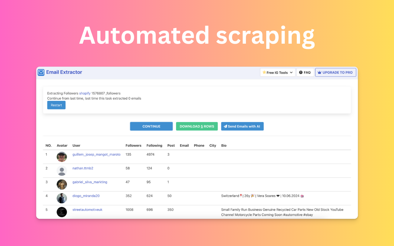 Email Extractor - Email Scraper and Extractor for Social Media - 截图 1