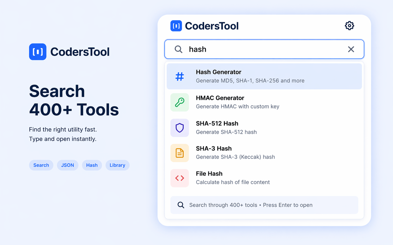 CodersTool Quick Launcher - JSON, SQL, Base64 and Dev Tools - 截图 3
