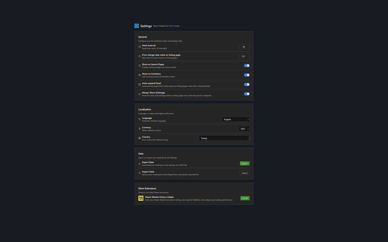Steam Market Item Price Tracker - 截图 4