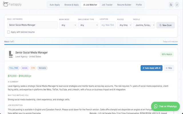 FastApply - Free AI Automated Job Application Copilot - 截图 1