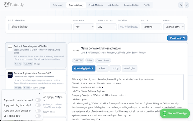 FastApply - Free AI Automated Job Application Copilot - 截图 5