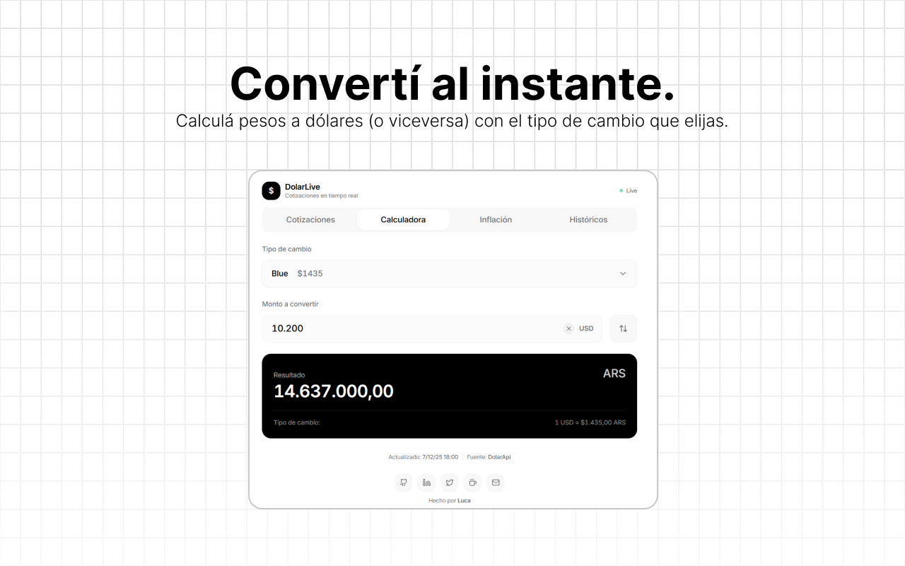 DolarLive - Cotización dólar blue Argentina - 截图 1