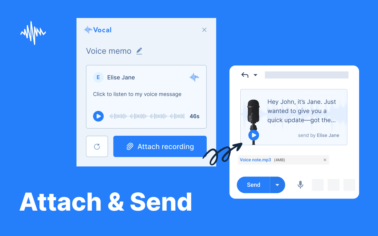 Vocal: Send voice notes in Gmail - 截图 2