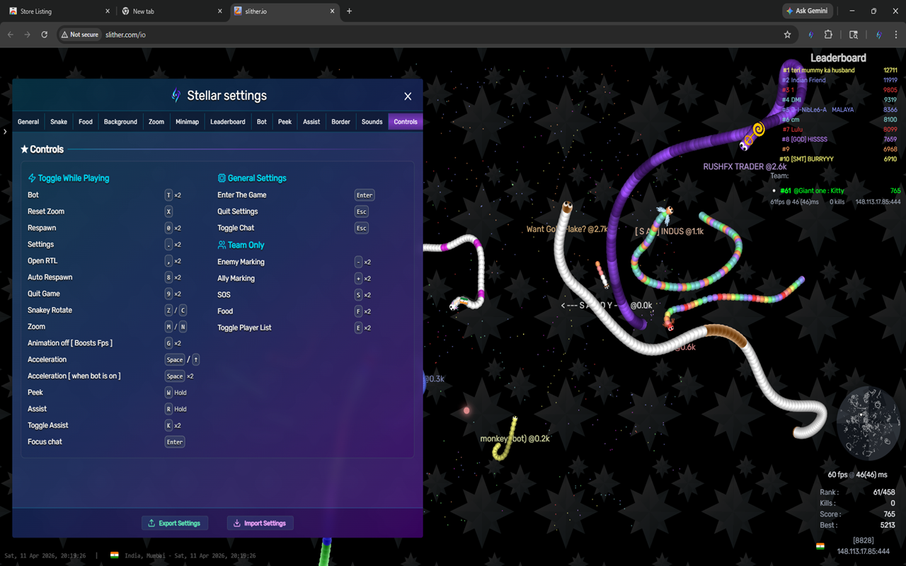 Stellar Mod For Slither.io - 截图 1