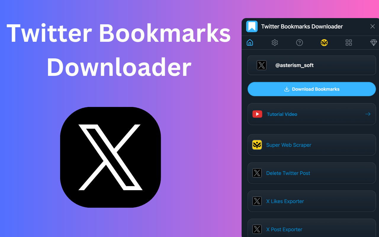 Twitter Bookmarks Downloader - Export X Bookmarks - 截图 1