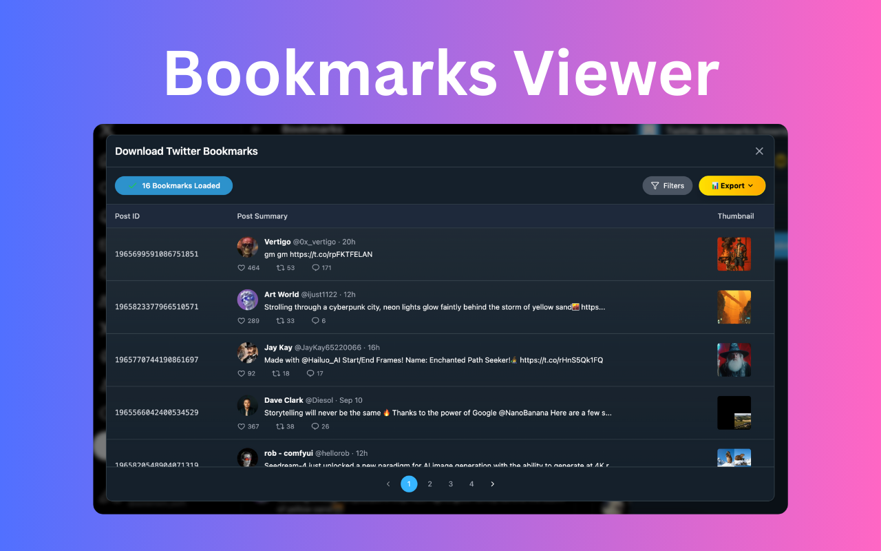 Twitter Bookmarks Downloader - Export X Bookmarks - 截图 3