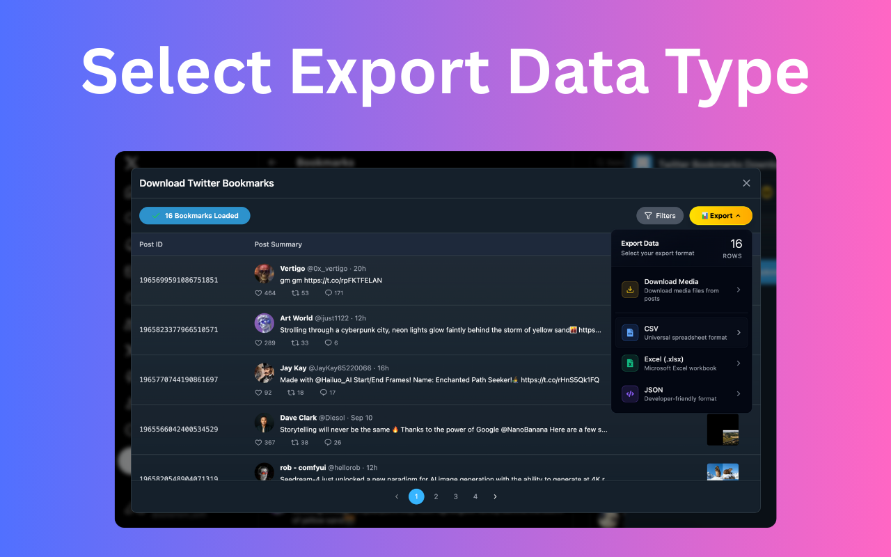 Twitter Bookmarks Downloader - Export X Bookmarks - 截图 5