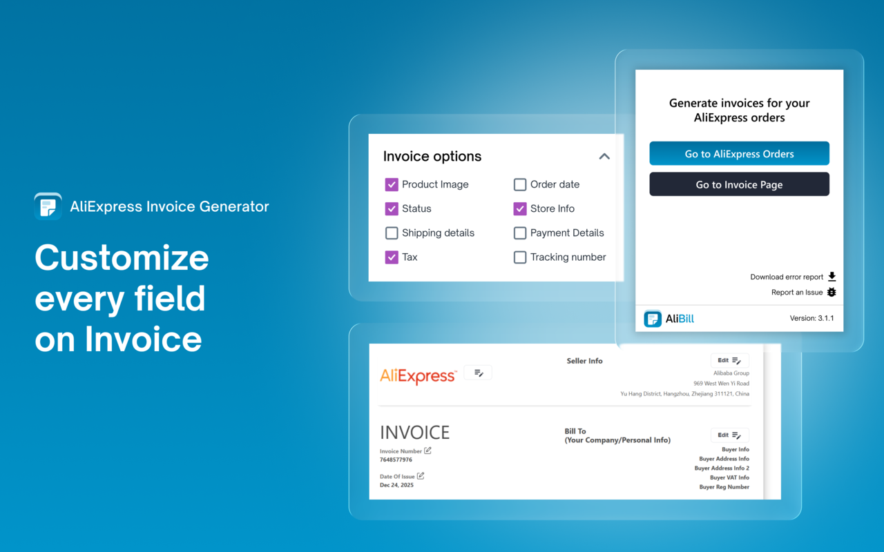 AliBill – AliExpress Invoice Generator - 截图 2