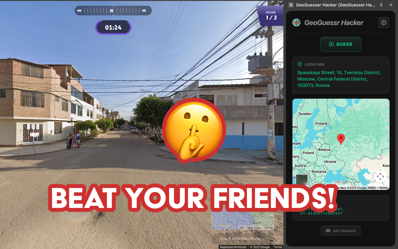 GeoGuesser Hacker (GeoGuesser Hack / Cheat) - 截图 1