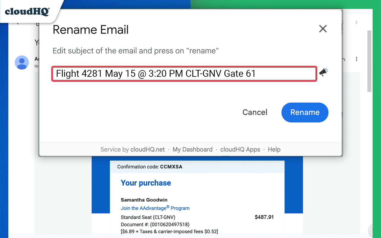 Rename Email Subject by cloudHQ - 截图 2