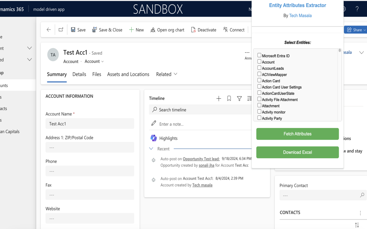 Dynamics CRM Entity Attributes Extractor - 截图 2