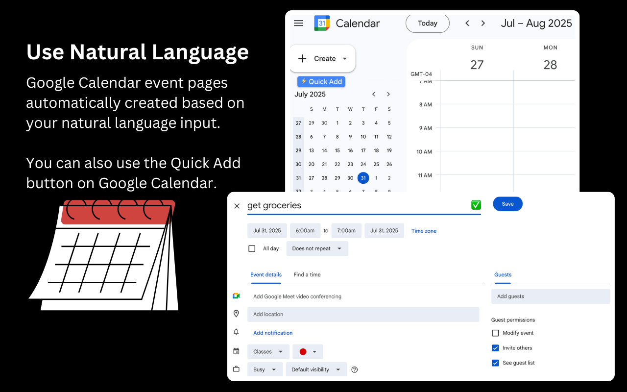 Google Calendar Natural Language Input - 截图 2