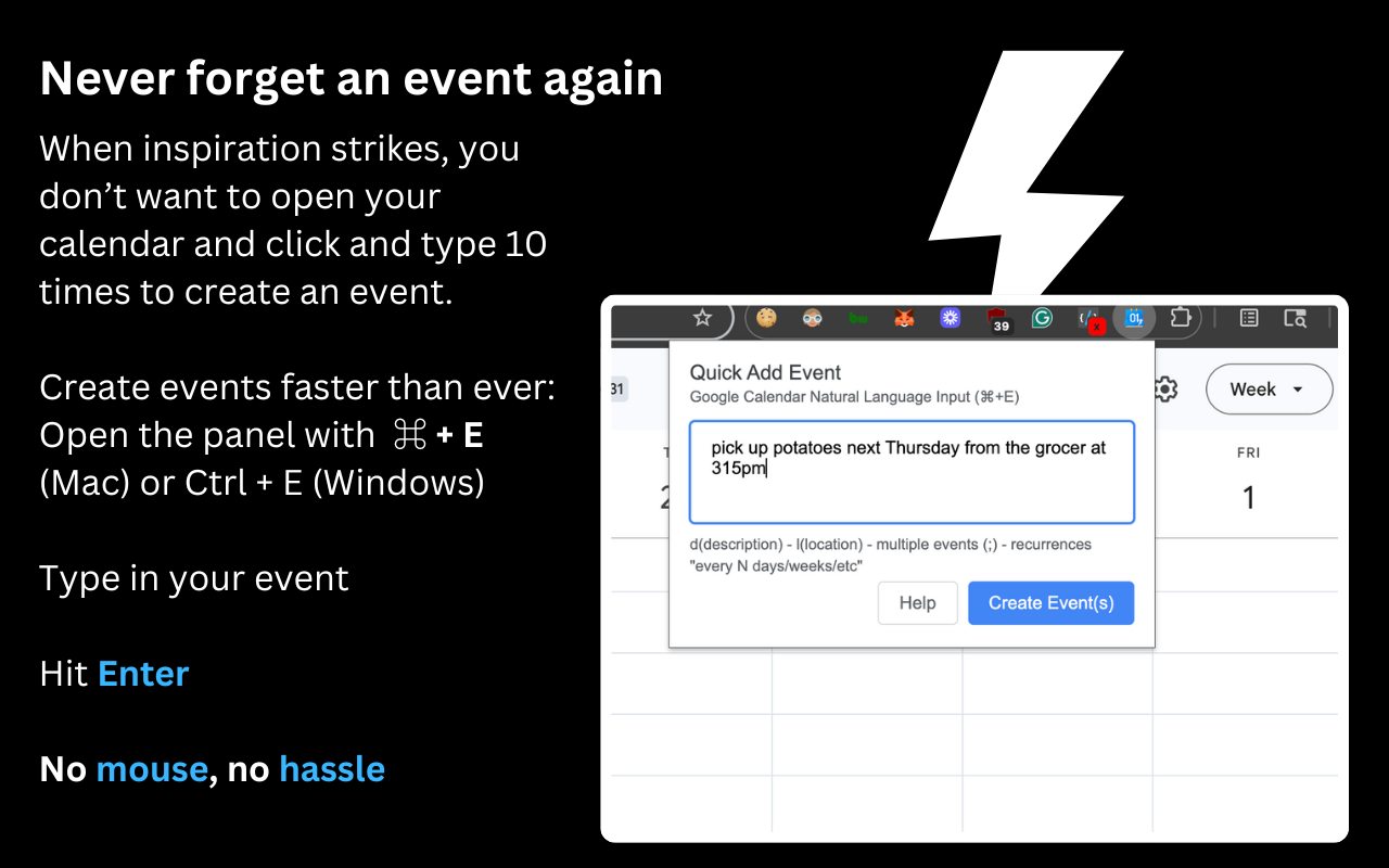 Google Calendar Natural Language Input - 截图 5