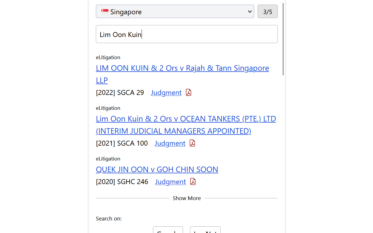Clerkent - quick legal search - 截图 5
