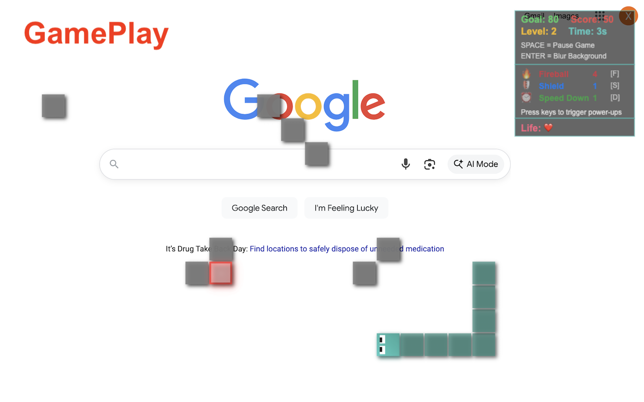 Snake Overlay - Play on Any Page - 截图 2