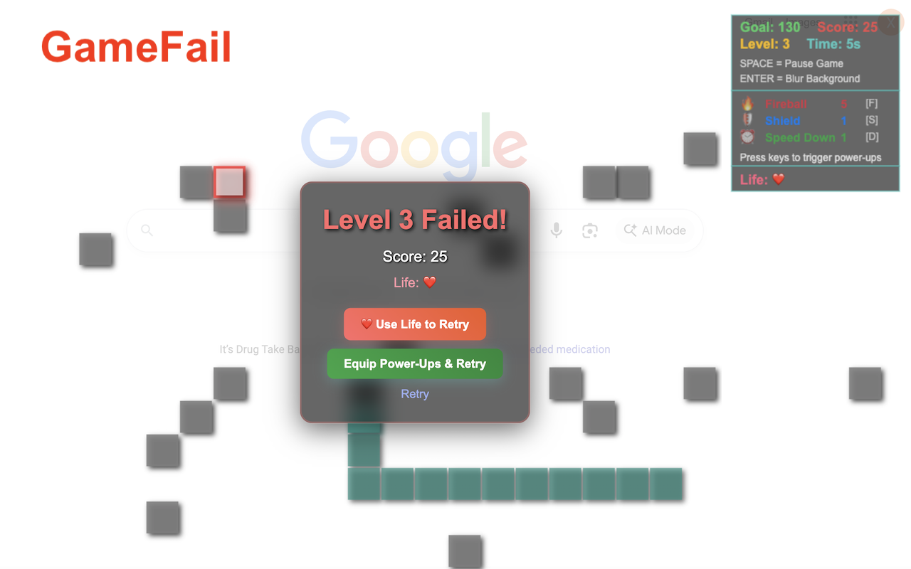 Snake Overlay - Play on Any Page - 截图 5