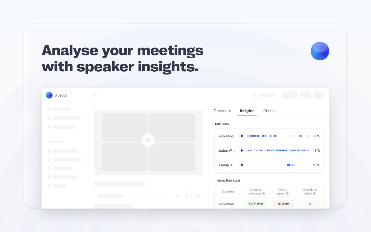 Bluedot: AI notetaker & Meeting Recorder - 截图 3