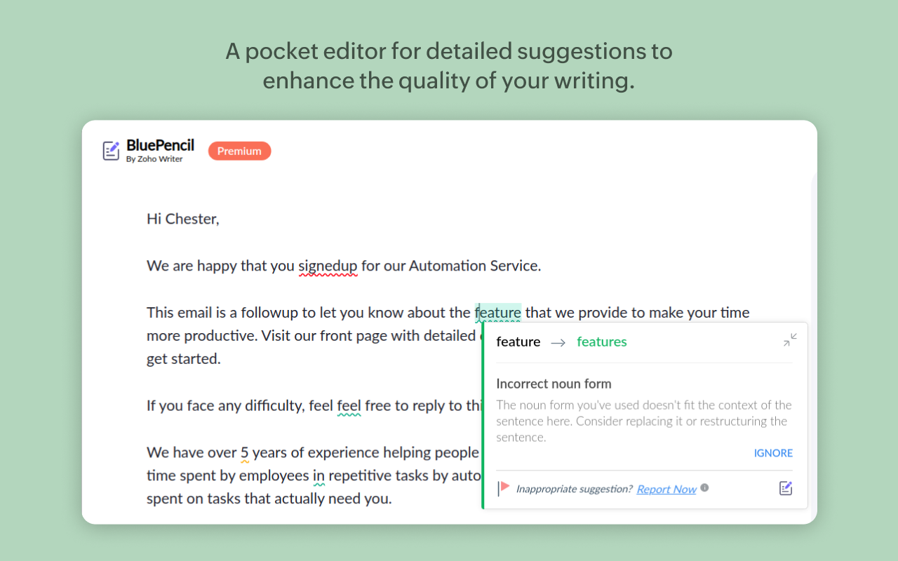 Zoho BluePencil: Free Grammar & Spell Checker - 截图 3