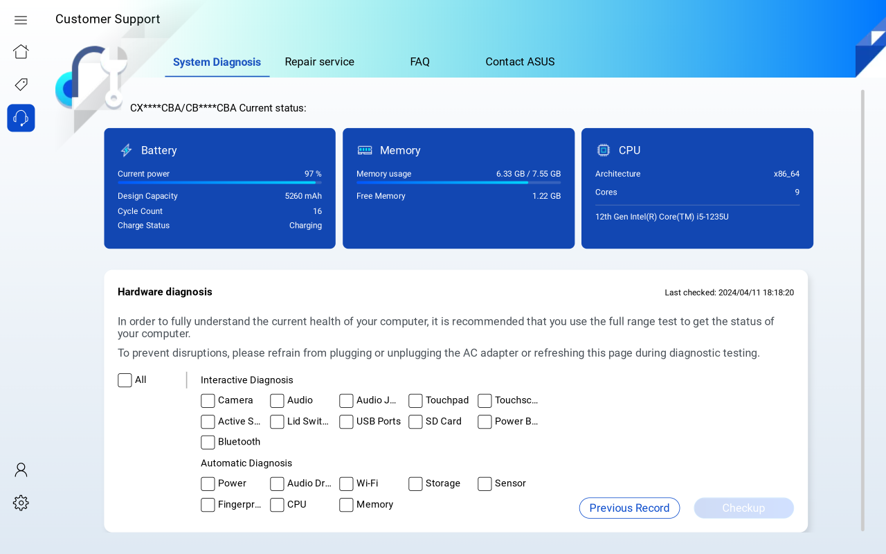 MyASUS for Chromebook Extension - 截图 2
