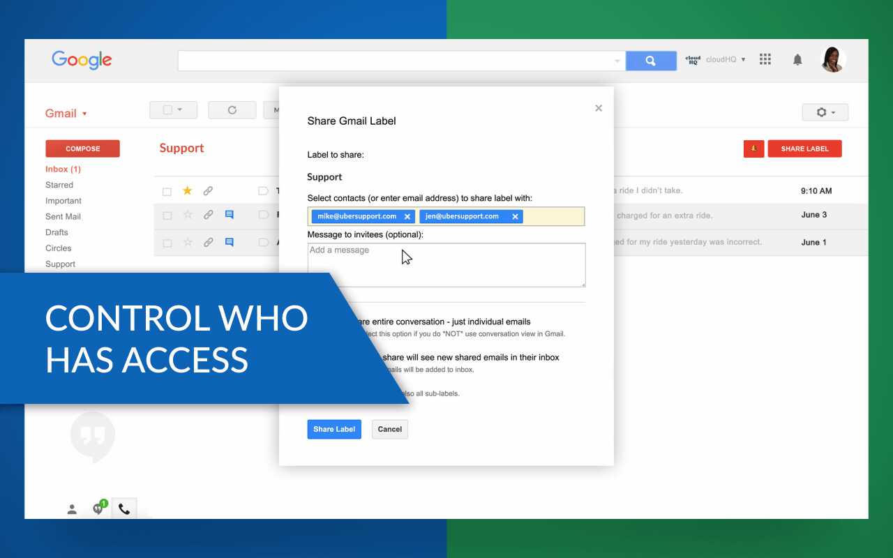 Label Sharing for Gmail™ by cloudHQ - 截图 1