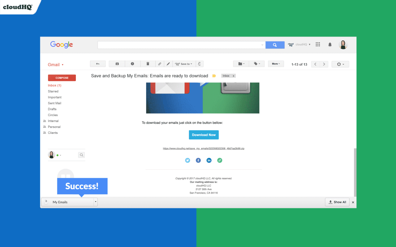 Save and Backup My Emails by cloudHQ - 截图 2