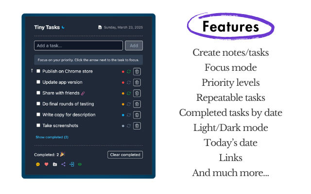 Tiny Tasks: a modern todo list app - 截图 5