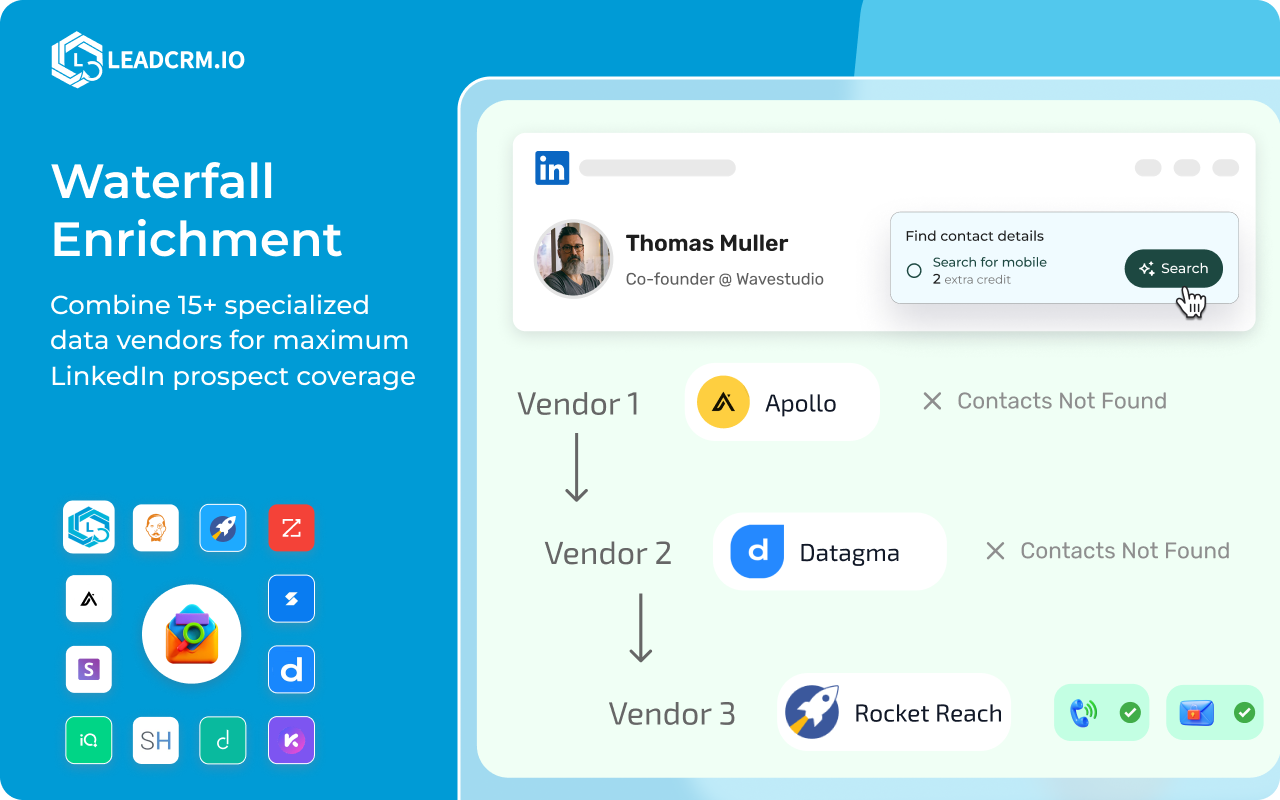 LeadCRM: CRM Sync & Lead Finder (Email/Phone) - 截图 1