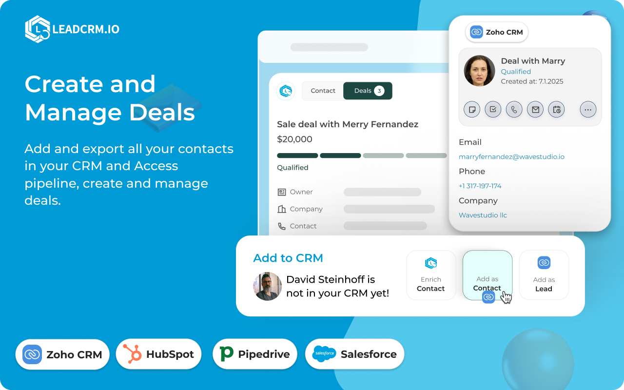 LeadCRM: CRM Sync & Lead Finder (Email/Phone) - 截图 3