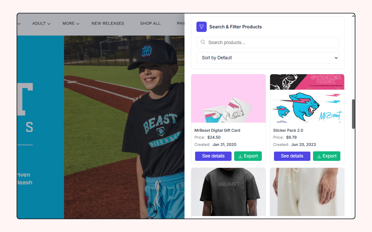 Free Shopify Product Scraper & Exporter - 截图 4
