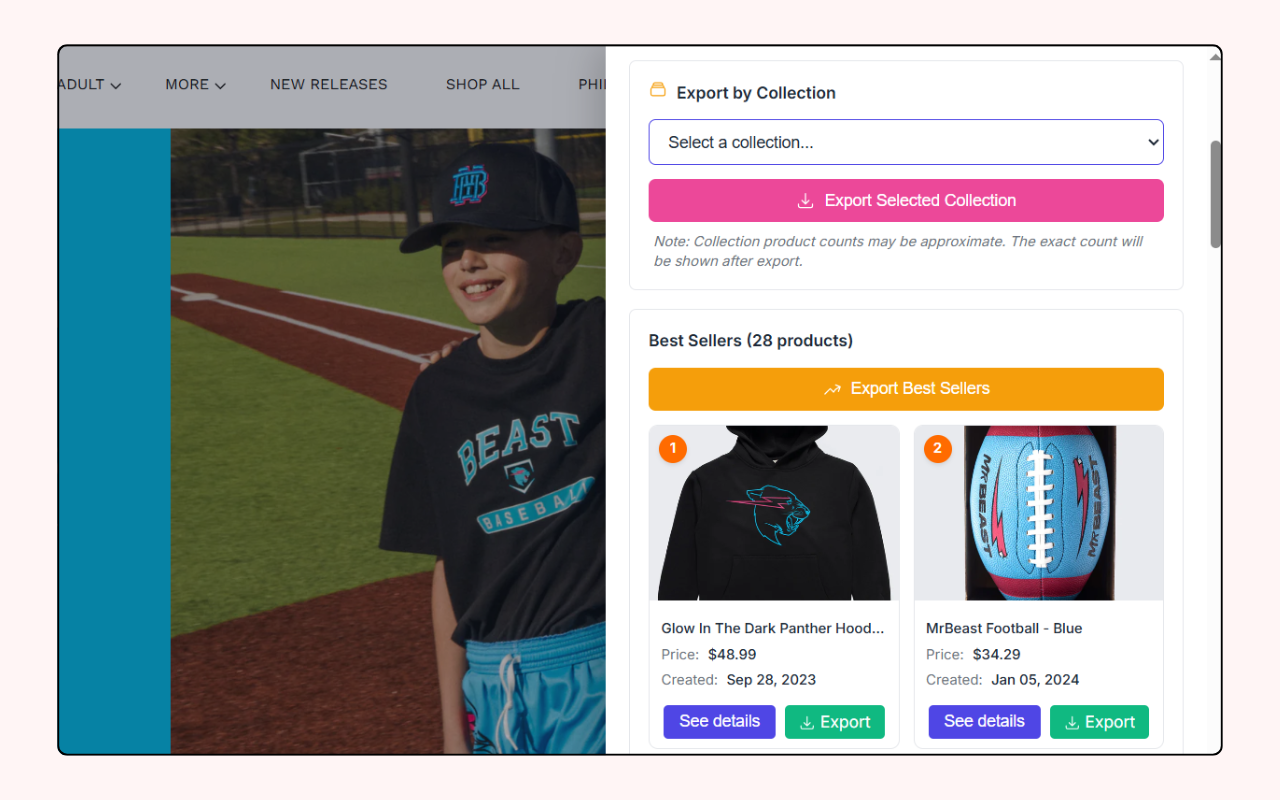 Free Shopify Product Scraper & Exporter - 截图 5