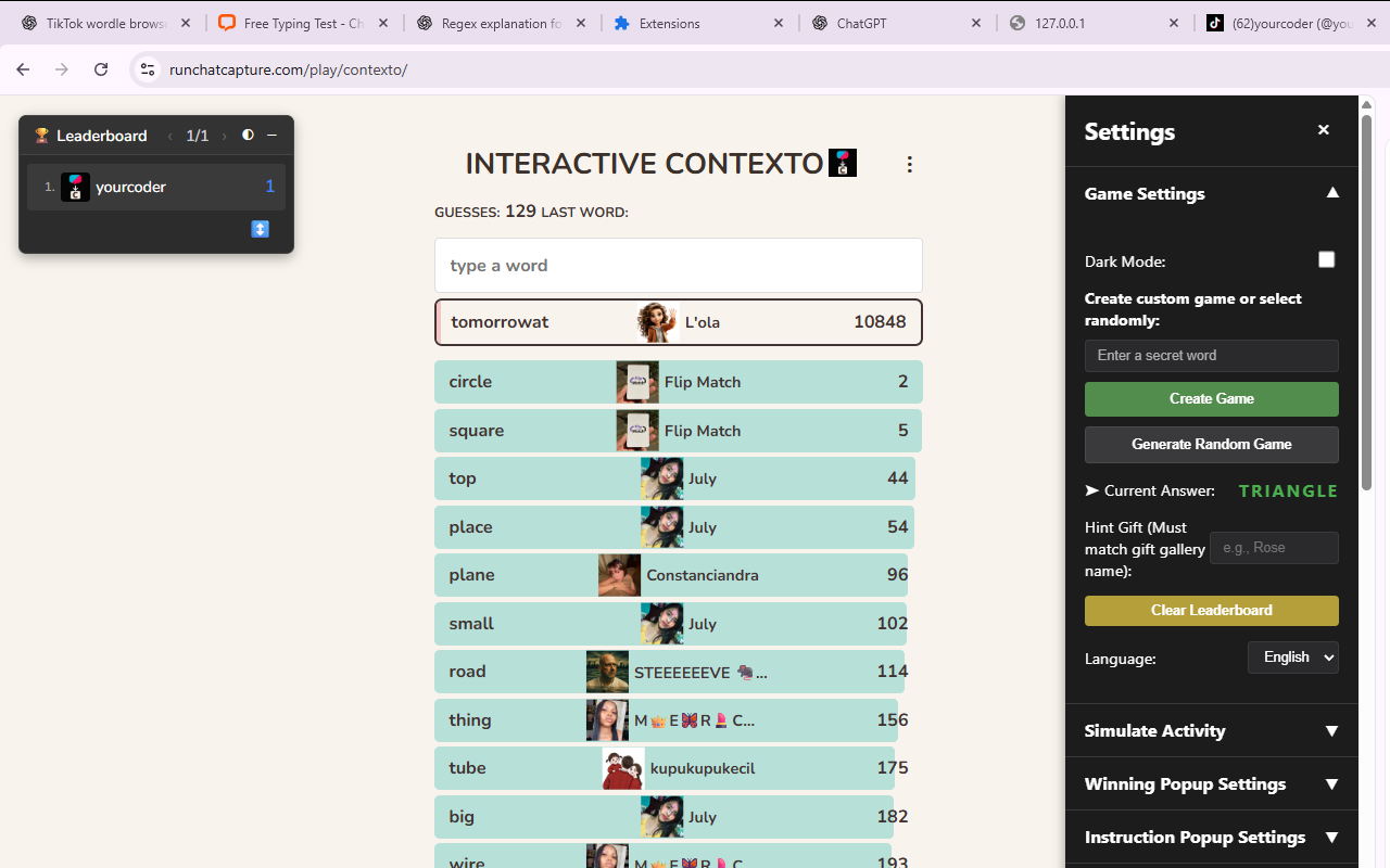 Interactive Contexto - 截图 1